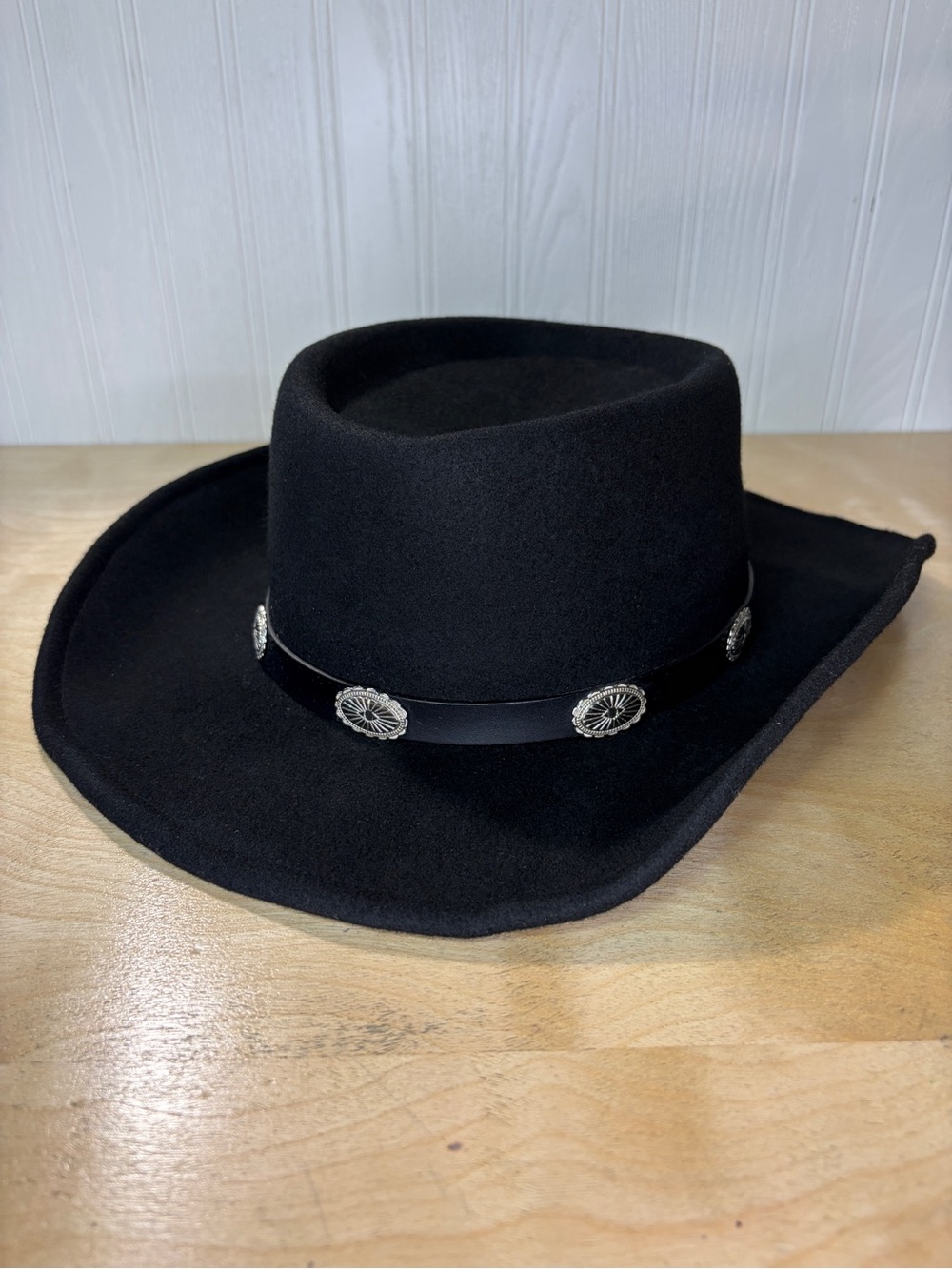 Kenny K 100% Wool Western Style Gambler or Plantation Hat - Black